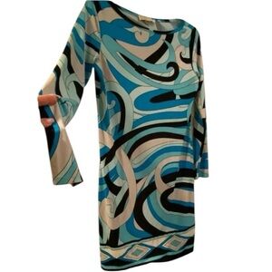 Michael Kors Womens Small Short Mini Tunic Dresss Abstract Art Comfortable  S